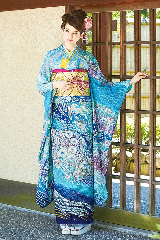 ベースの鮮やかな青色。