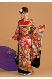 赤と黒。振袖の王道の色の組み合わせ。